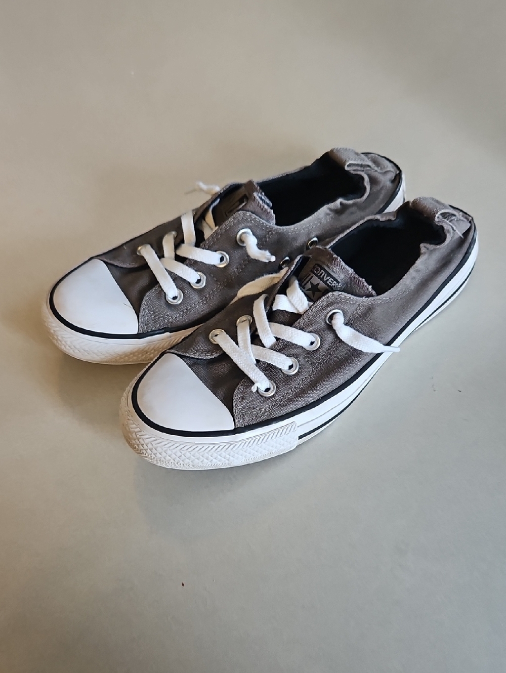 Converse Gray Slip Ons